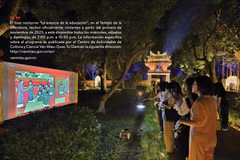 Tour nocturno en Templo de la Literatura promueve valores distintivos de educación