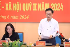 El subdirector del Servicio de Planificación e Inversión de Hanoi, Le Trung Hieu interviene en la rueda de prensa. (Fuente: nhandan.vn) 