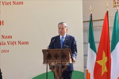El secretario general del Partido Comunista y presidente de Vietnam, To Lam, pronuncia un discurso. (Fuente: VNA)
