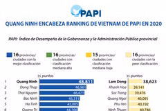 Ranking del Índice de Desempeño de la Gobernanza y la Administración Pública provincial de Vietnam