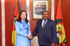La vicepresidenta vietnamita Vo Thi Anh Xuan se reúne con el presidente mozambiqueño Filipe Nyusi durante su visita oficial al país africano el 12 de septiembre de 2023. (Foto: VNA)