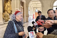 Tran To Nga intercambia con la prensa tras el juicio. (Foto: VNA)