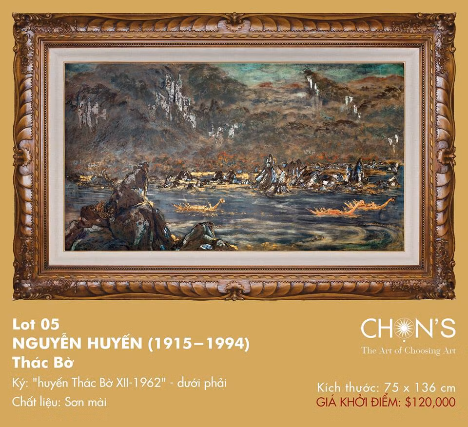 Pintura de laca subastada por un récord de 280 mil dólares en Vietnam ảnh 1