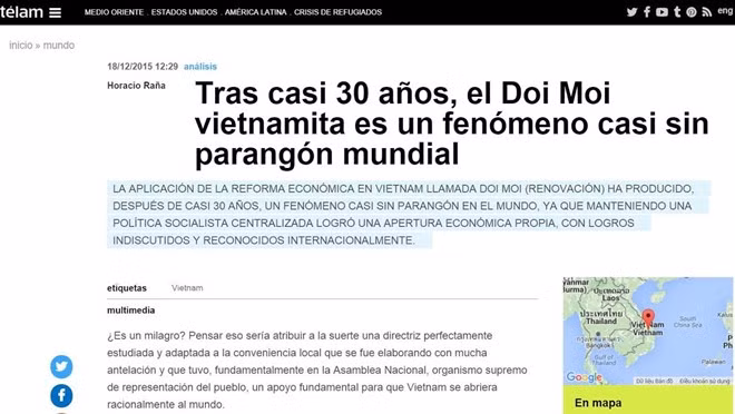 Prensa argentina destaca logros de Doi moi ảnh 1