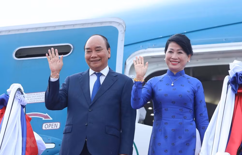 Presidente de Vietnam concluye visita oficial a Laos ảnh 1 Presidente de Vietnam concluye visita oficial a Laos ảnh 1