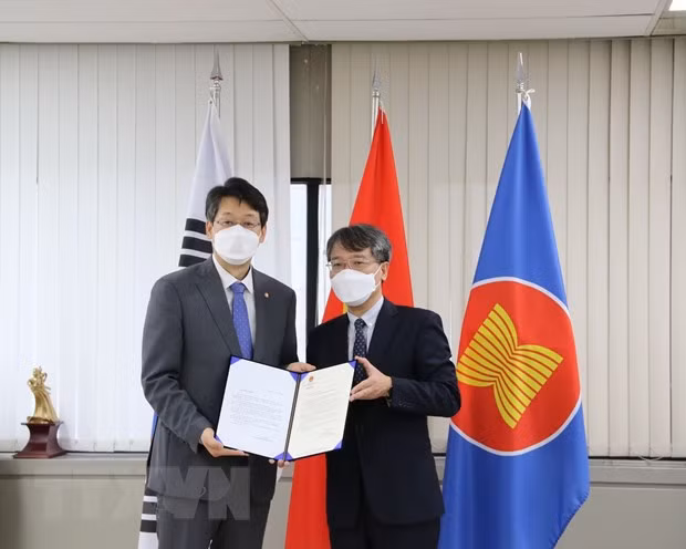 Ciudad sudcoreana dona kits de prueba rápida del COVID-19 a localidad vietnamita ảnh 1