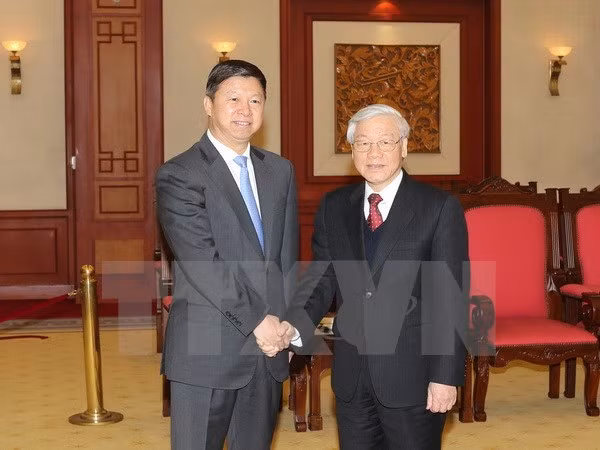 Líder partidista vietnamita recibe a enviado especial de China ảnh 1