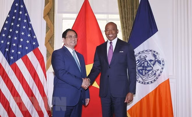 Premier vietnamita recibe al alcalde de Nueva York ảnh 1