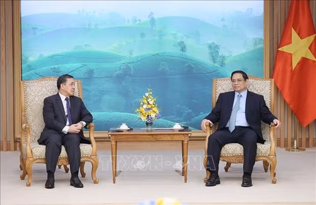 Premier vietnamita recibe al embajador saliente de Laos ảnh 1 Premier vietnamita recibe al embajador saliente de Laos ảnh 1