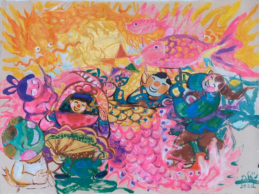Realizan exposición de dibujos en línea sobre Festival del Medio Otoño ảnh 2