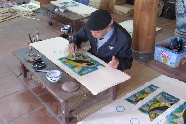 Realizan esfuerzos en Vietnam para salvar la pintura folklórica de Dong Ho ảnh 1