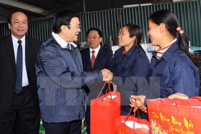 Visita presidente de Vietnam provincias norteñas en ocasión del Tet ảnh 1