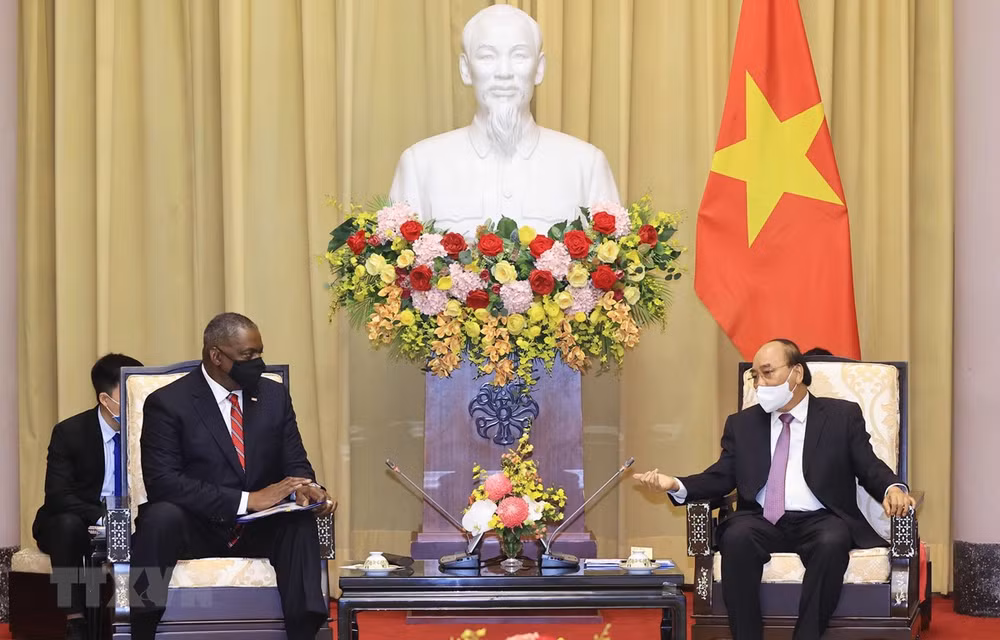 Presidente de Vietnam recibe al secretario de Defensa de Estados Unidos ảnh 1 Presidente de Vietnam recibe al secretario de Defensa de Estados Unidos ảnh 1