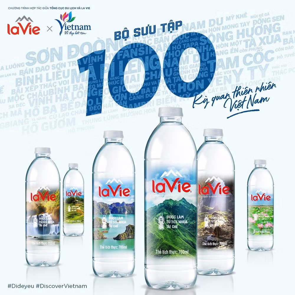 Presentan 100 maravillas naturales de Vietnam en botellas de agua La Vie ảnh 1