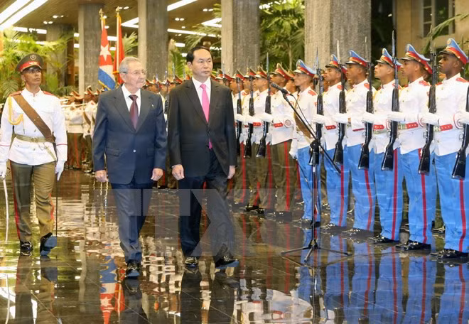 Presidentes de Vietnam y Cuba destacan avances en relaciones bilaterales ảnh 1 Presidentes de Vietnam y Cuba destacan avances en relaciones bilaterales ảnh 1
