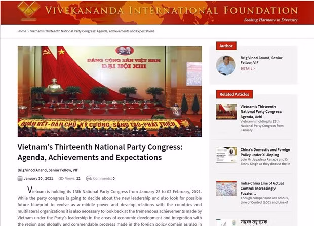 Lazos Vietnam-India seguirán desarrollándose después del XIII Congreso Nacional del PCV ảnh 1