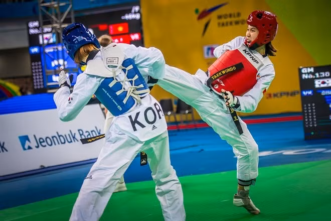 Taewondista vietnamita gana medalla de oro en Sudcorea ảnh 1 Taewondista vietnamita gana medalla de oro en Sudcorea ảnh 1