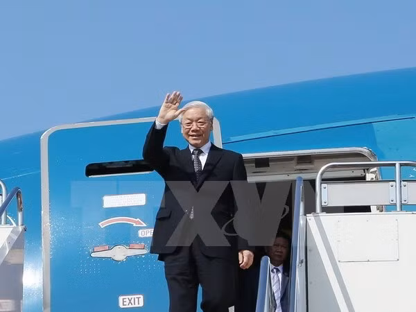 Máximo dirigente partidista vietnamita inicia visita estatal a Camboya ảnh 1 Máximo dirigente partidista vietnamita inicia visita estatal a Camboya ảnh 1