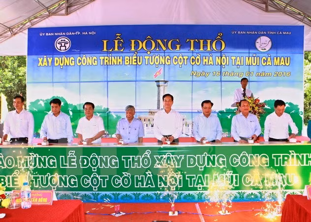 Arrancan en extremo sur construcción de “asta de bandera nacional de Hanoi” ảnh 1