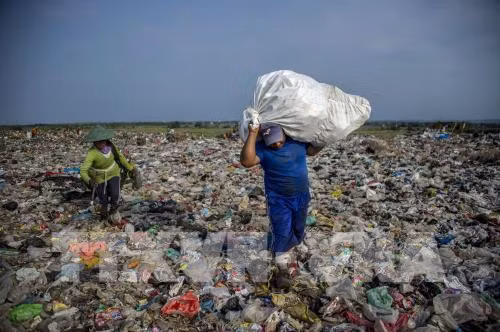 Aplica Indonesia doble solución para residuos plásticos y atasco ảnh 1