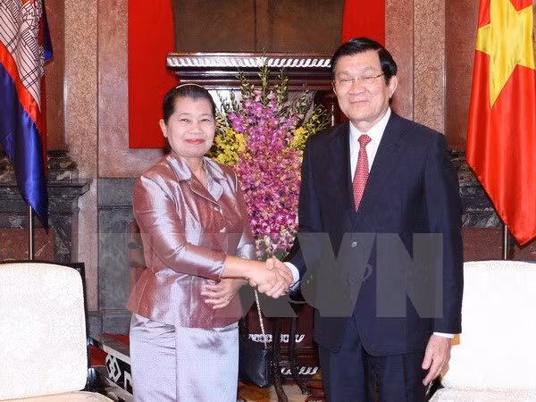 Recibe presidente vietnamita a dirigentes laosiano y cambodiano ảnh 1
