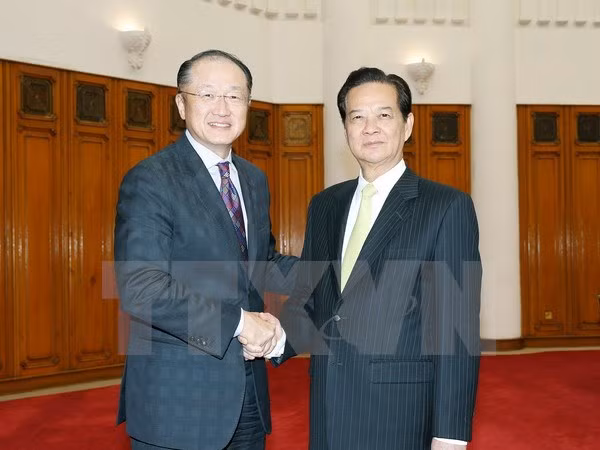 Premier vietnamita recibe en Hanoi a presidente de BM ảnh 1 Premier vietnamita recibe en Hanoi a presidente de BM ảnh 1