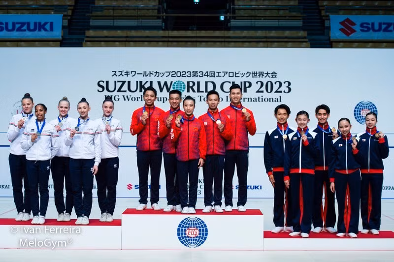 Vietnam triunfa en campeonato internacional de aeróbics ảnh 1