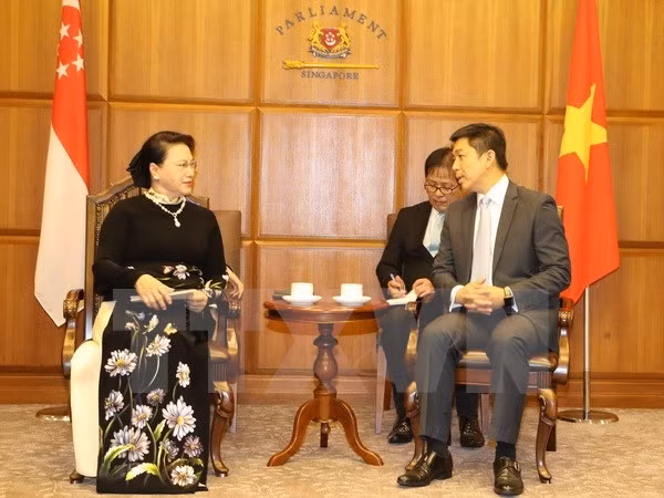 Presidenta de Asamblea Nacional de Vietnam dialoga con titular del Parlamento de Singapur ảnh 1