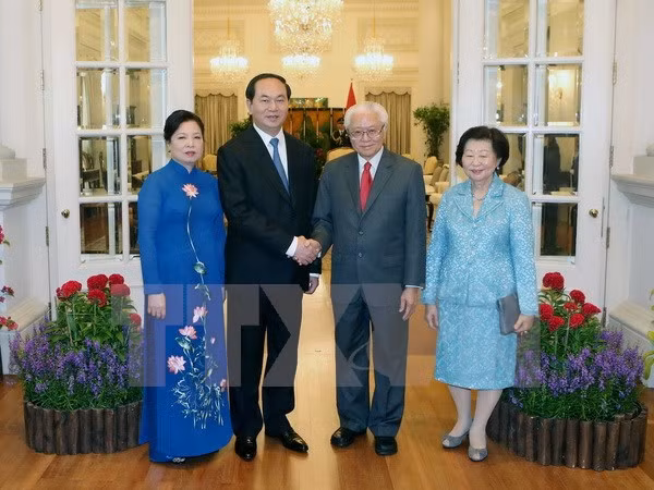 Presidente de Vietnam dialoga con líderes de Singapur ảnh 1