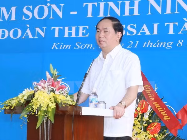 Presidente de Vietnam testimonia reinauguración de antigua escuela en Ninh Binh ảnh 1 Presidente de Vietnam testimonia reinauguración de antigua escuela en Ninh Binh ảnh 1