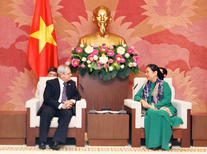 Vicepresidenta de Asamblea Nacional de Vietnam recibe a una delegación parlamentaria de Cuba ảnh 1