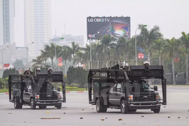 Realizan ensayo de seguridad en vísperas del XII Congreso Nacional de Partido ảnh 1 Realizan ensayo de seguridad en vísperas del XII Congreso Nacional de Partido ảnh 1
