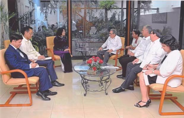 Reciben máximos dirigentes de Cuba a vicepresidenta vietnamita ảnh 1
