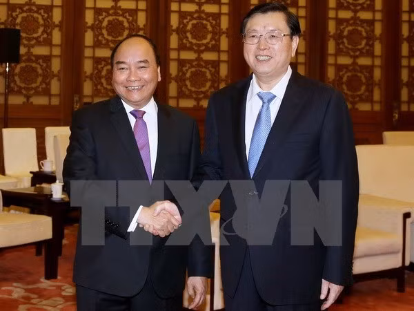 Premier de Vietnam se reúne con presidente de Asamblea Popular Nacional de China ảnh 1