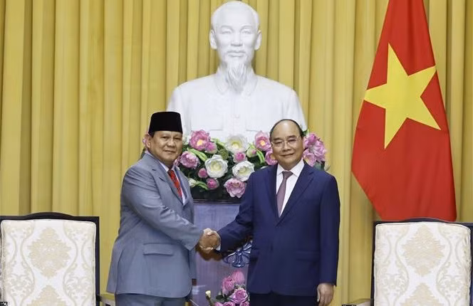 Presidente vietnamita recibe al ministro indonesio de Defensa ảnh 1
