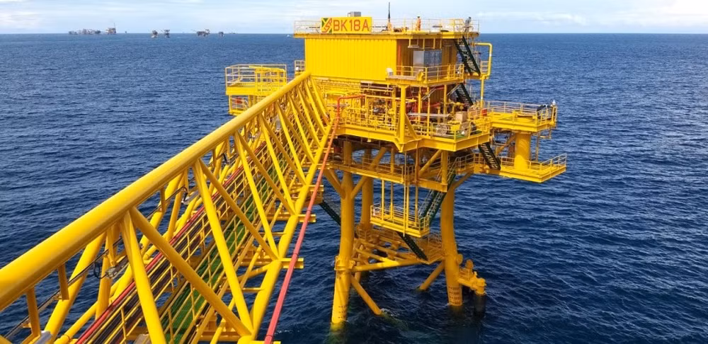 Vietsovpetro recibe primer flujo de petróleo de plataformas BK-18A y BK-19 ảnh 1