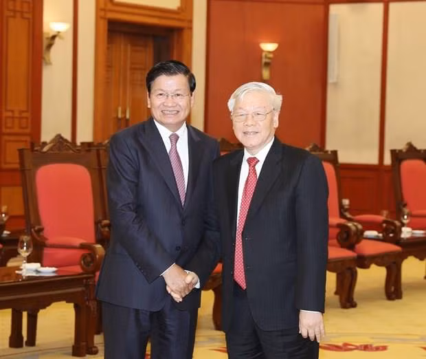 Recibe máximo dirigente de Vietnam al Premier de Laos ảnh 1