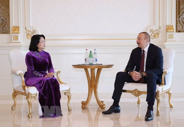 Vicepresidenta vietnamita se reúne con el jefe del Estado de Azerbaiyán ảnh 1