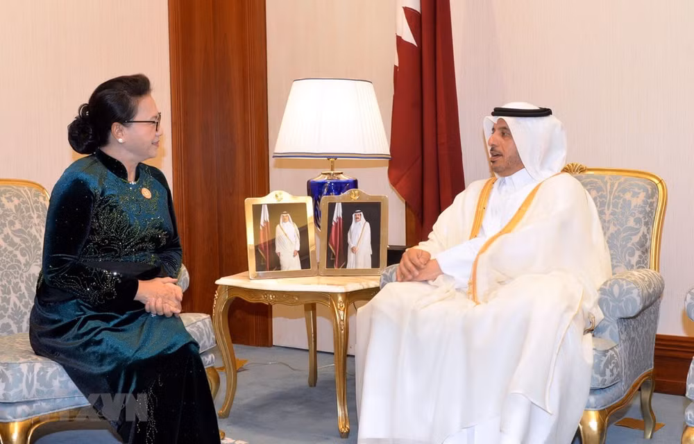 Presidenta parlamentaria vietnamita se reúne con premier qatarí ảnh 1