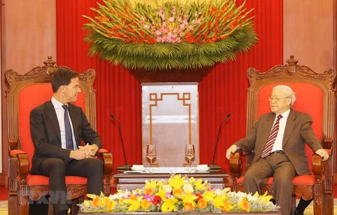 Máximo dirigente vietnamita recibe al premier neerlandés ảnh 1