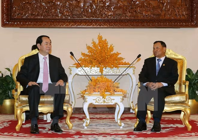 Presidente de Vietnam se reúne con líderes de Camboya ảnh 1