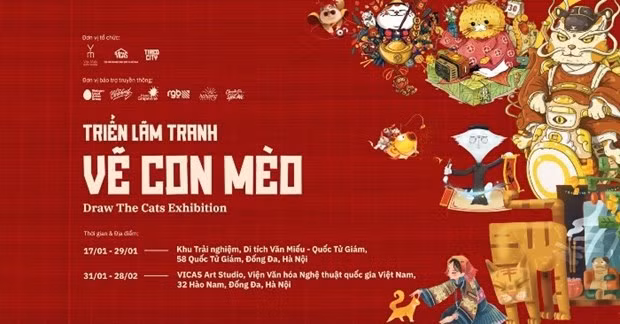 Exposición de arte sobre Año del Gato abre en Hanoi ảnh 1