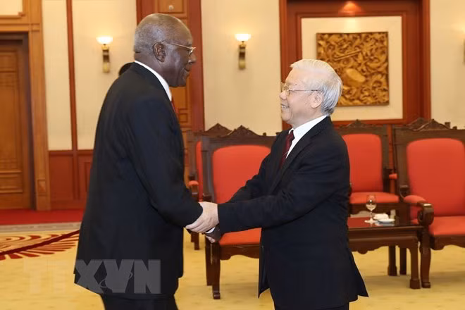 Máximo dirigente partidista de Vietnam recibe al primer vicepresidente de Cuba ảnh 1