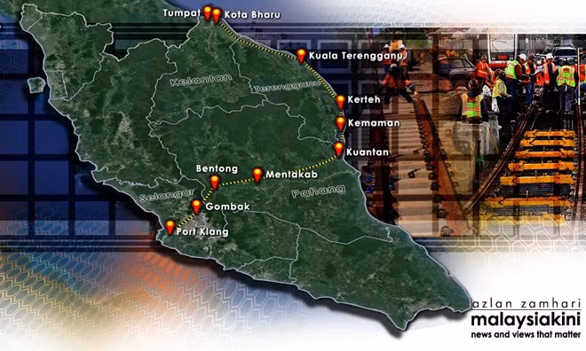 China invierte en proyecto ferroviario de la Costa Este de Malasia ảnh 1