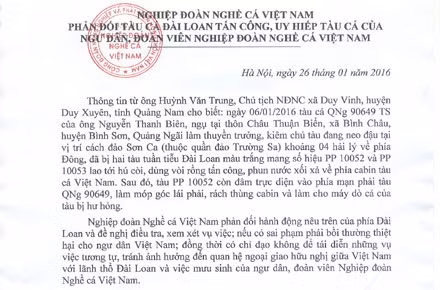 Asociación vietnamita de Pesca condena asalto de barcos taiwaneses ảnh 1