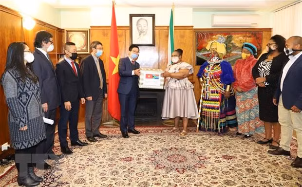 Embajada vietnamita en Sudáfrica ayuda a pobladores locales frente al COVID-19 ảnh 1