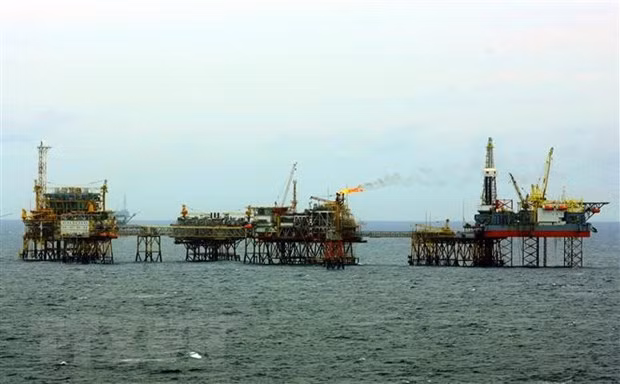 Instalan plataforma petrolífera BK- 21 en yacimiento vietnamita de Bach Ho ảnh 1 Instalan plataforma petrolífera BK- 21 en yacimiento vietnamita de Bach Ho ảnh 1