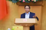 El primer ministro vietnamita, Pham Minh Chinh, habla en el evento. (Fuente: VNA)