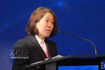 La embajadora de Vietnam en Argentina, Ngo Minh Nguyet, habla en el evento. (Fuente: VNA)