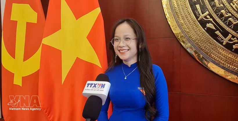 Le Nguyet Quynh, estudiante del Instituto de Gestión Económica de la Universidad Tsinghua (Foto: VNA)